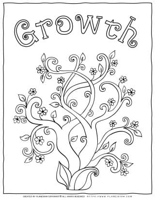 Adult Coloring Pages - Mindfulness Growth | Planerium