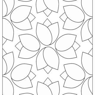 Adult Coloring Pages with Tulips Pattern | Planerium