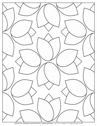 Adult Coloring Pages with Tulips Pattern | Planerium