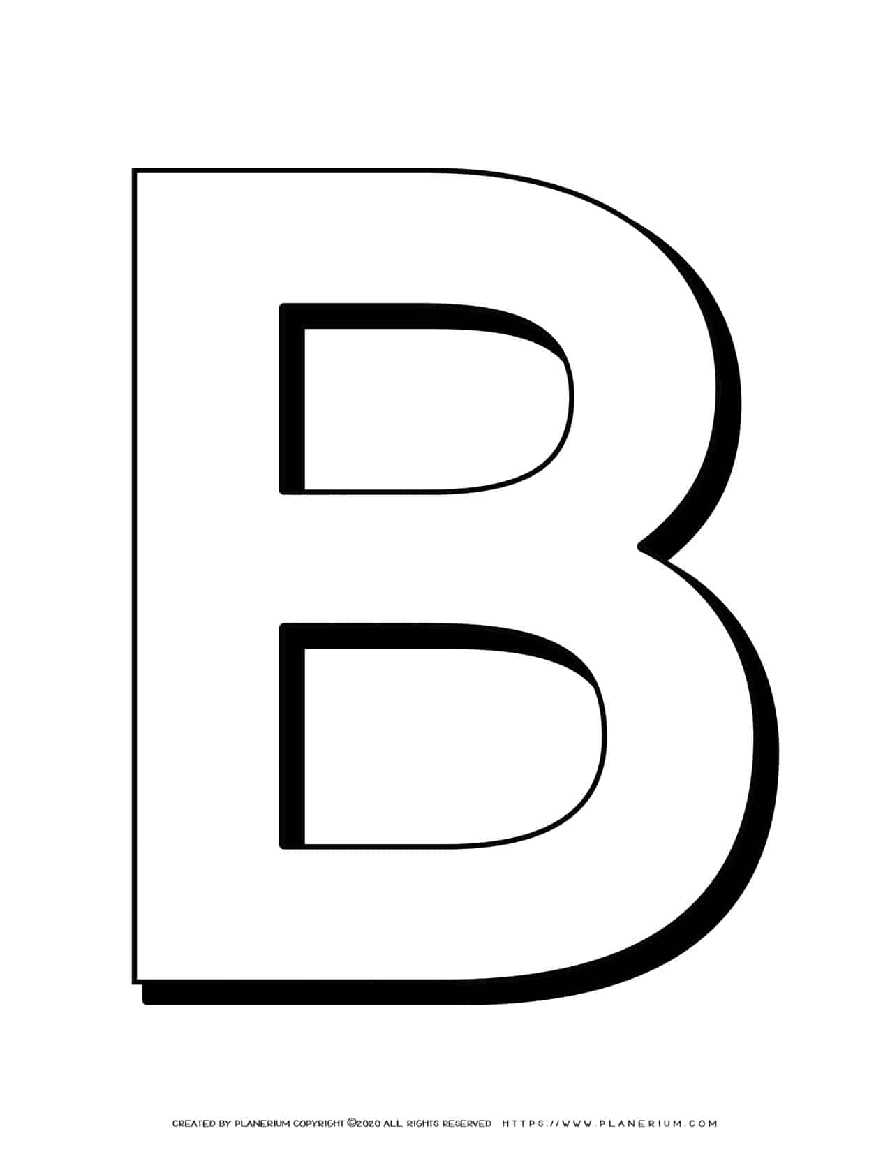 Alphabet Coloring Page - English Letter B Capital | Planerium
