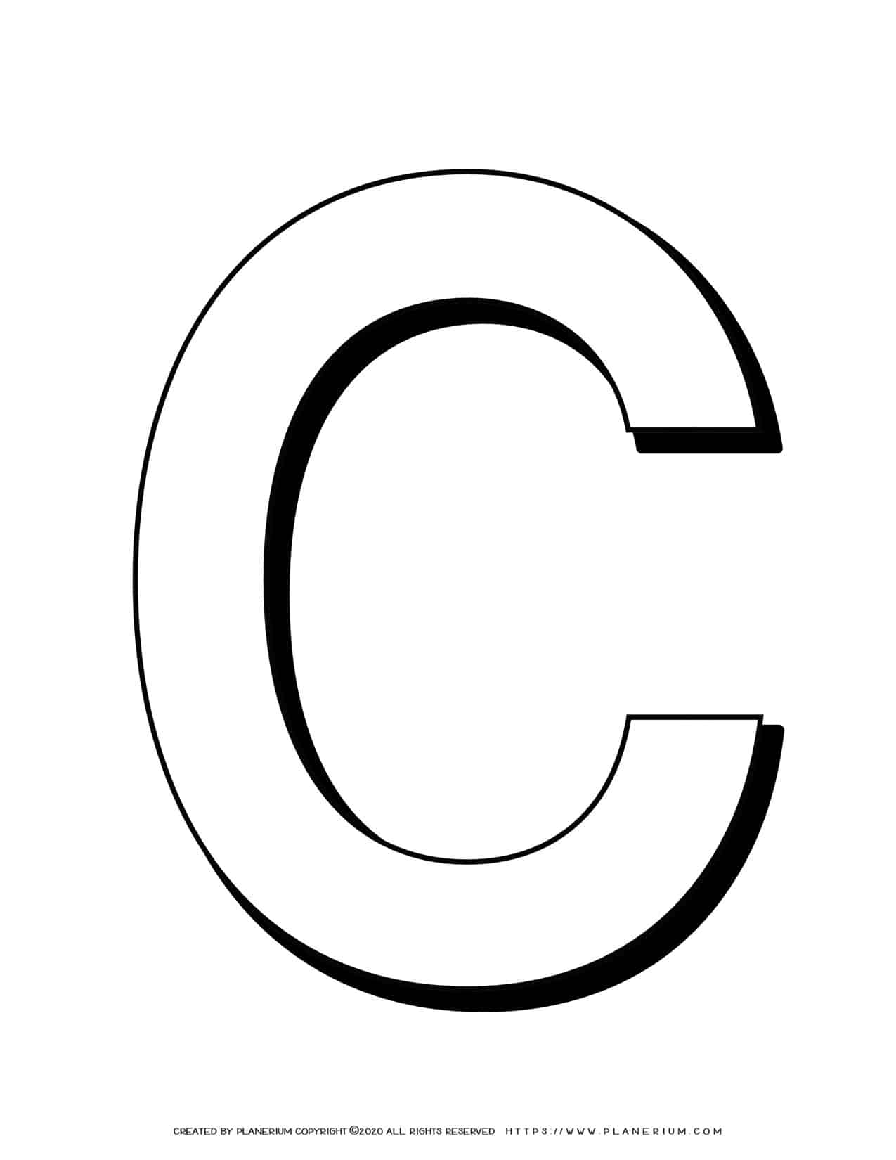 Alphabet Coloring Page - English Letter C Capital | Planerium