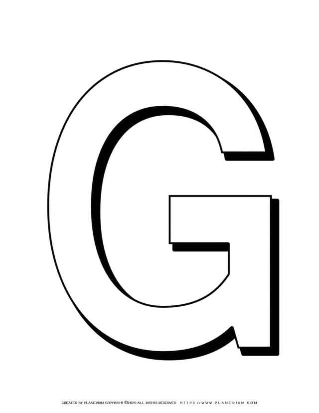 Alphabet Coloring Page - English Letter G Capital | Planerium