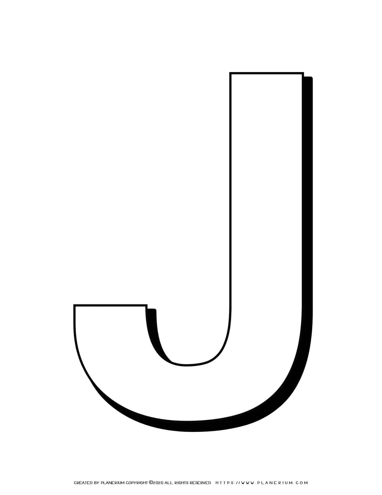 Alphabet Coloring Page - English Letter J Capital | Planerium