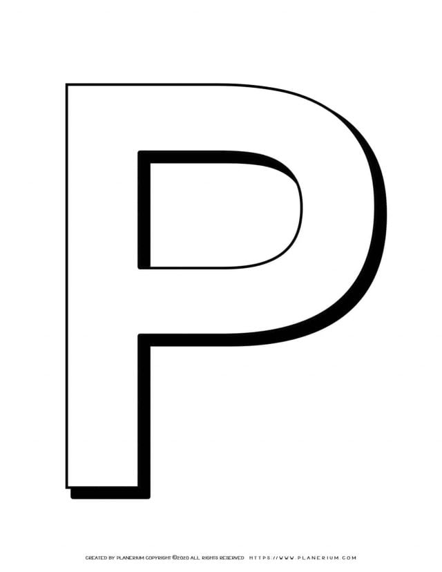 Alphabet Coloring Page - English Letter P Capital | Planerium