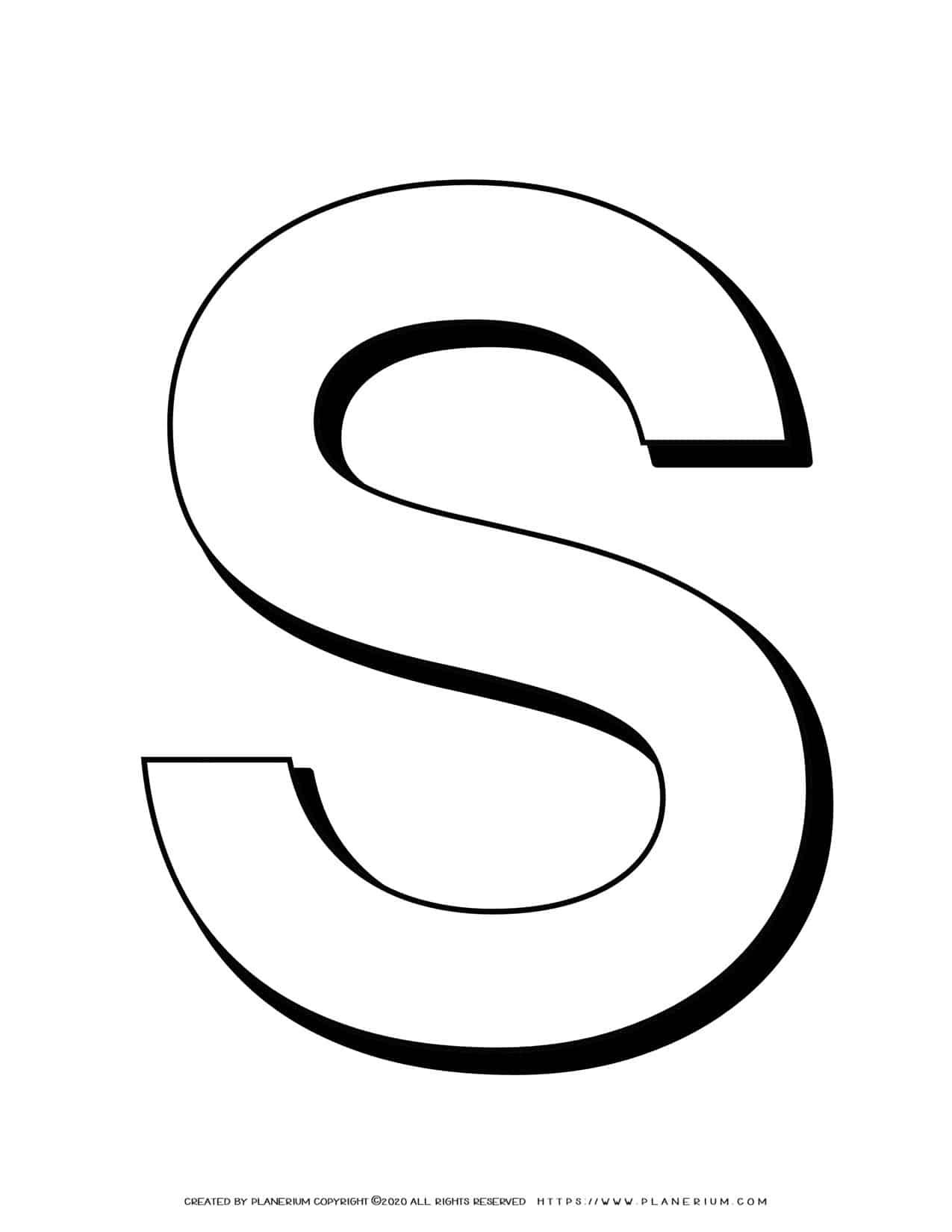 Alphabet Coloring Page - English Letter S Capital | Planerium