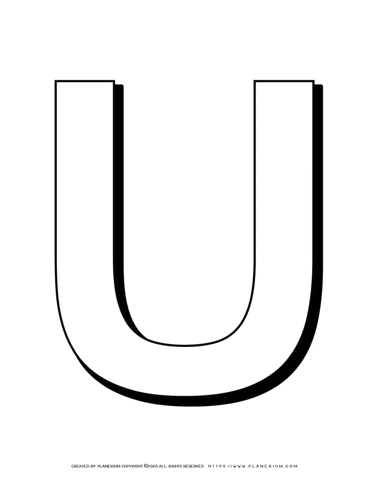 Alphabet U Coloring Pages