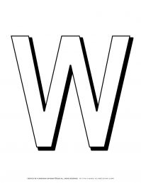 Alphabet Coloring Pages - English Letters - Capital W| Planerium