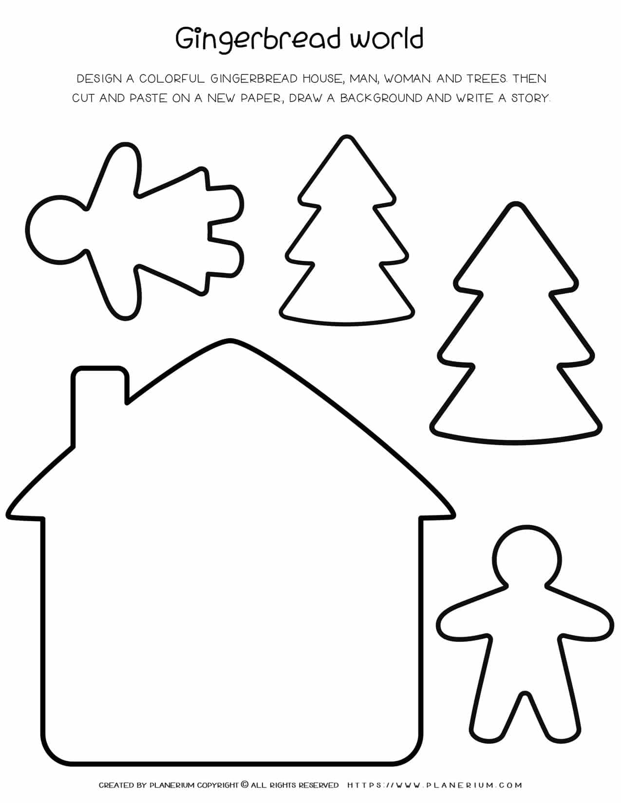 Christmas Worksheet - Gingerbread World Design and Writing Activity | Planerium