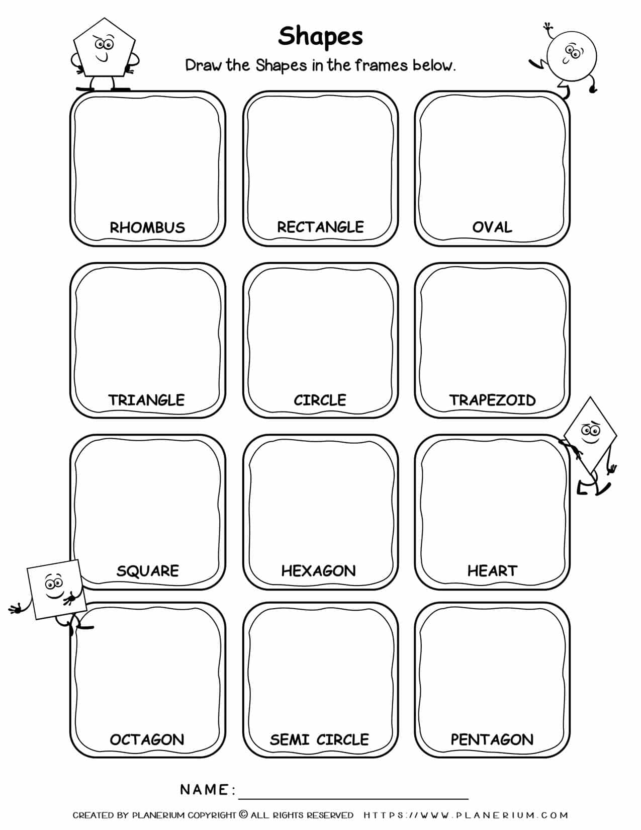 Drawing Shapes Worksheet Planerium