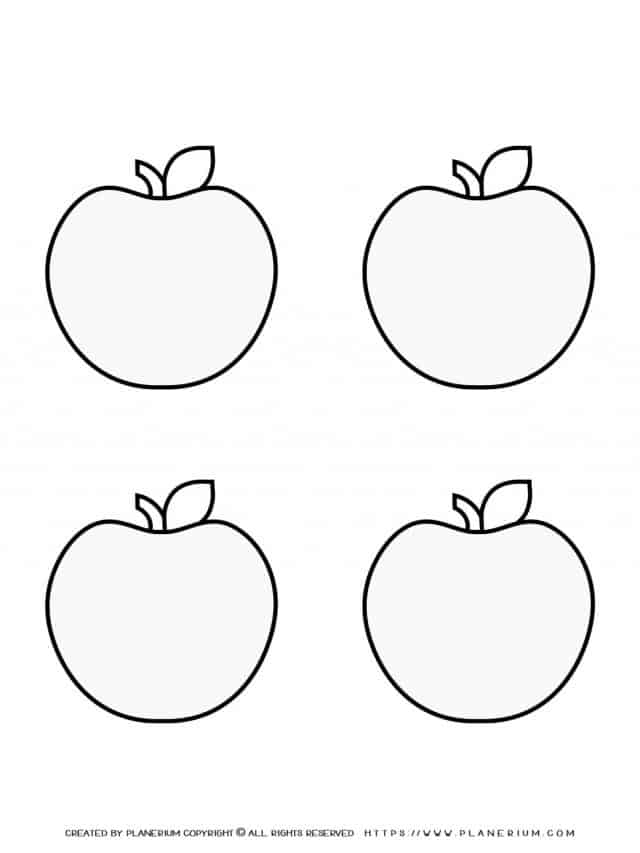 Four Apples Outline