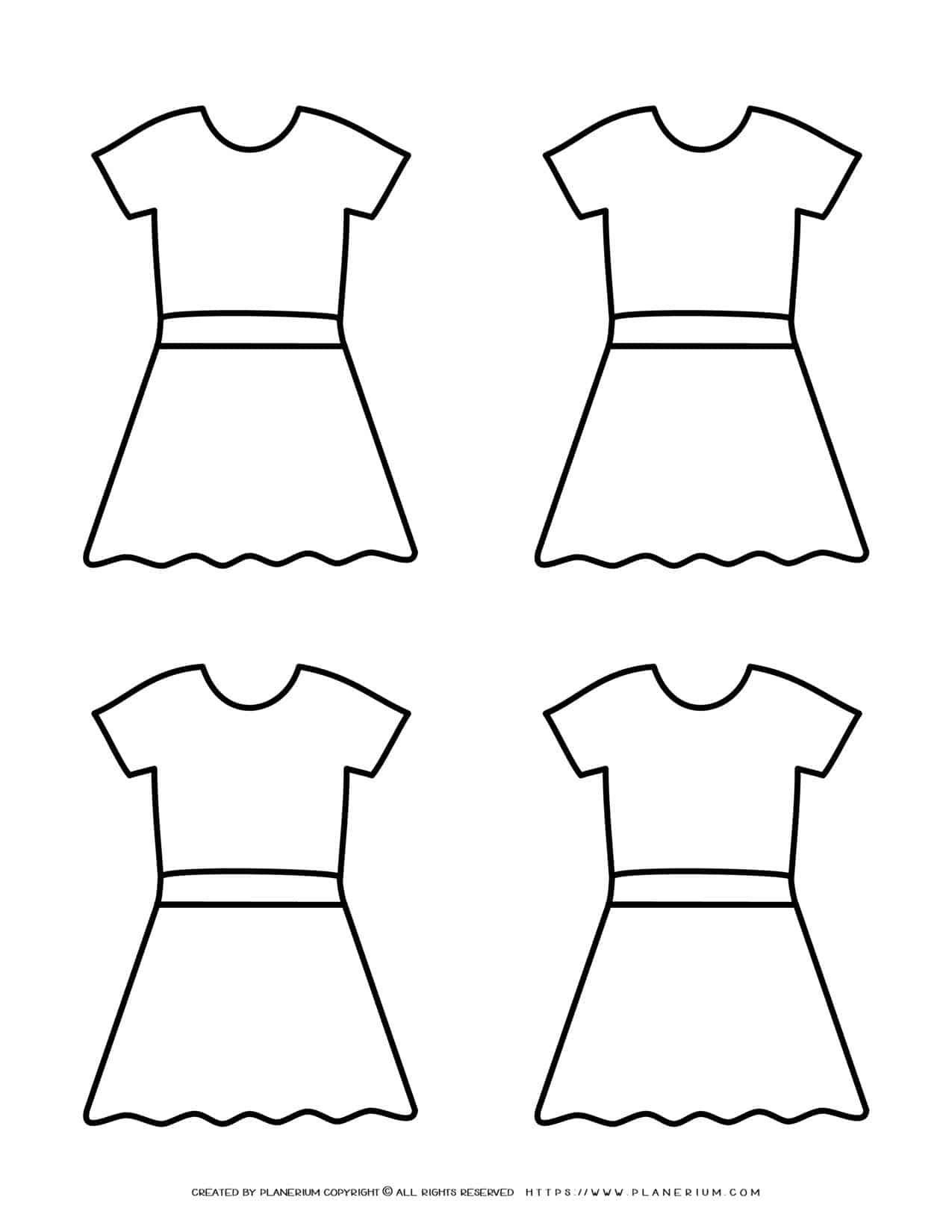 Four Dresses Outline | Planerium