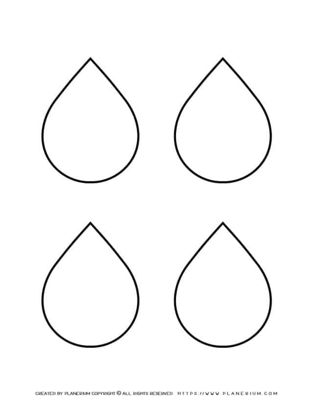 Four Water Drops Outline | Planerium