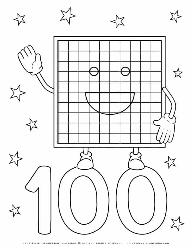 Numbers Coloring Pages 100 | Planerium