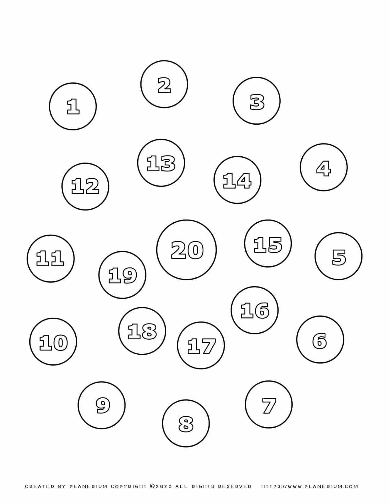Numbers Coloring Pages 1-20 In Spiral | Planerium