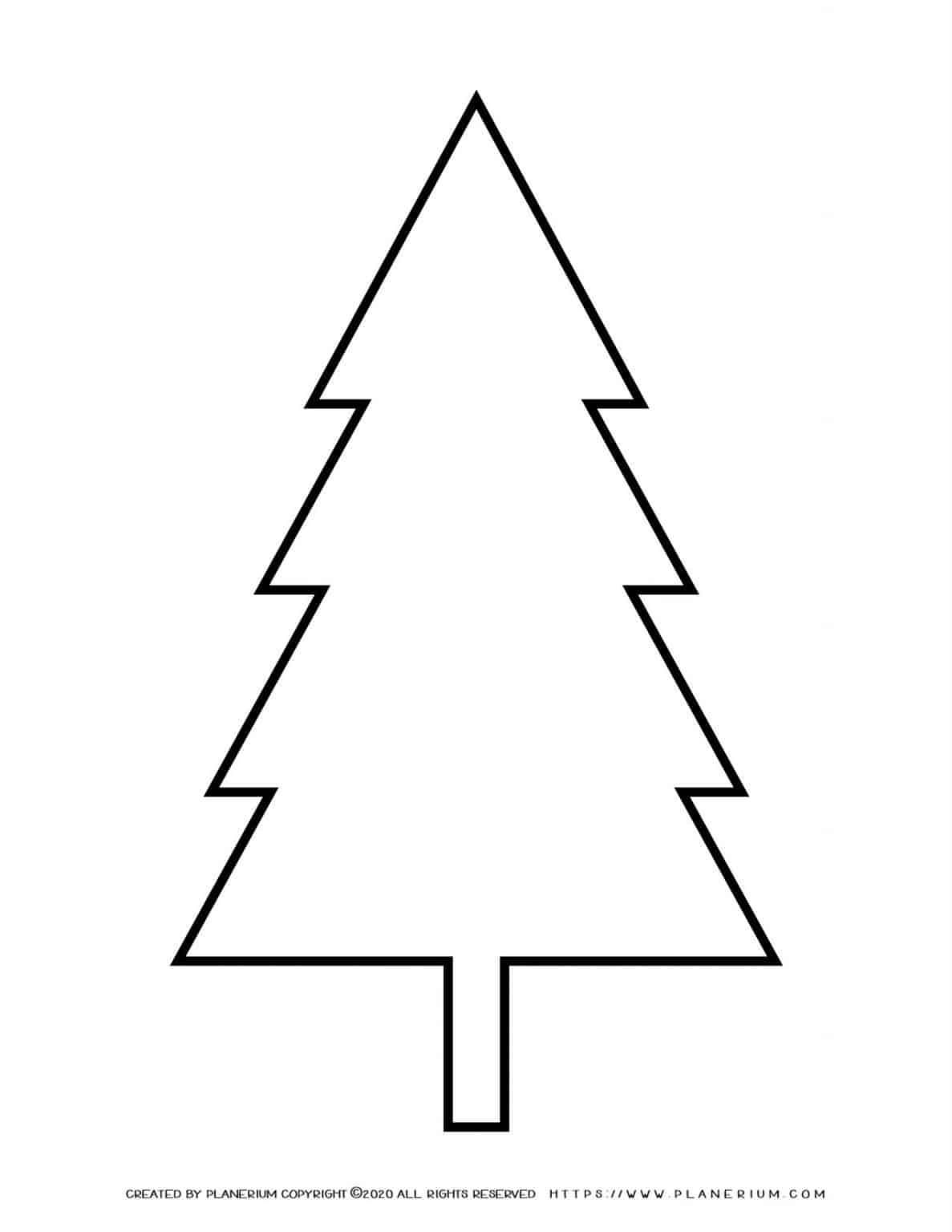 Pine Tree Outline FREE Printable Template Planerium