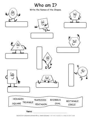 Shapes Worksheets - Name The Shapes | planerium