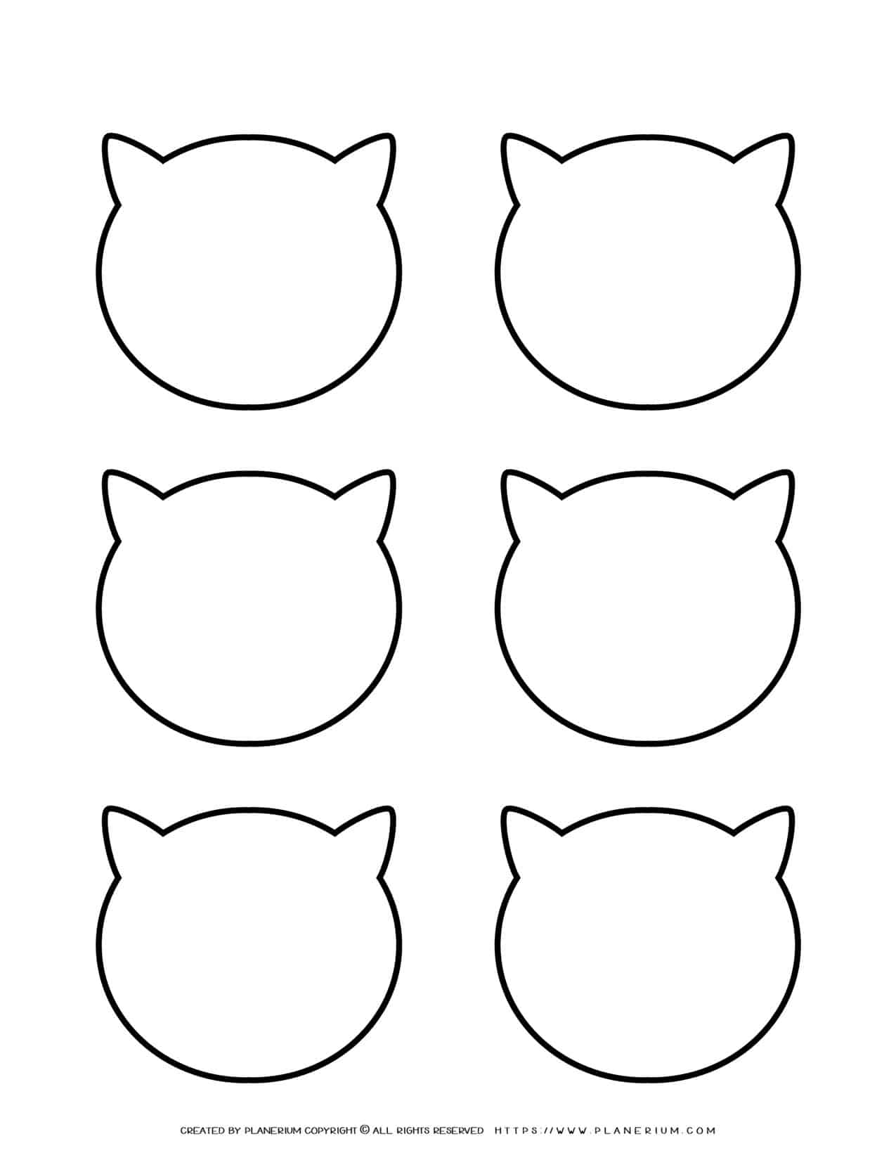 Six Cat Heads Outline | Planerium