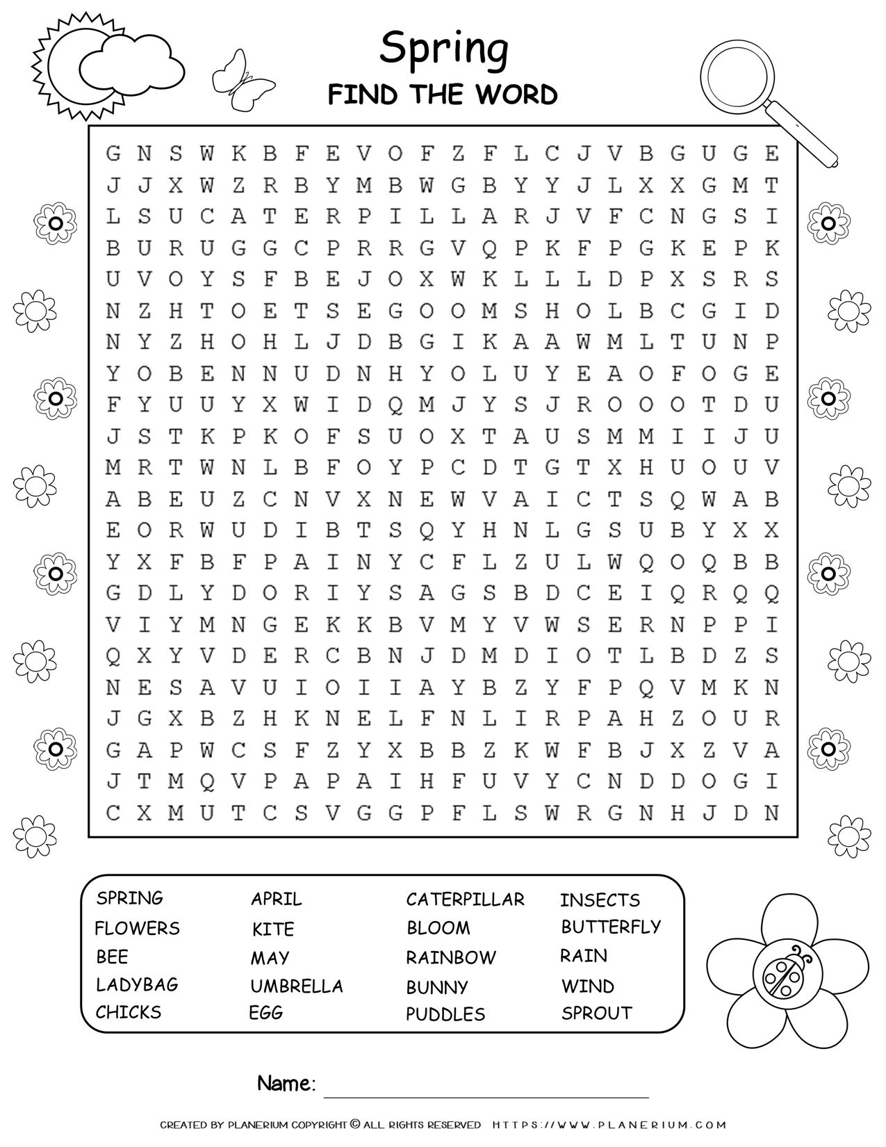 spring-word-search Spring Word Search | Planerium