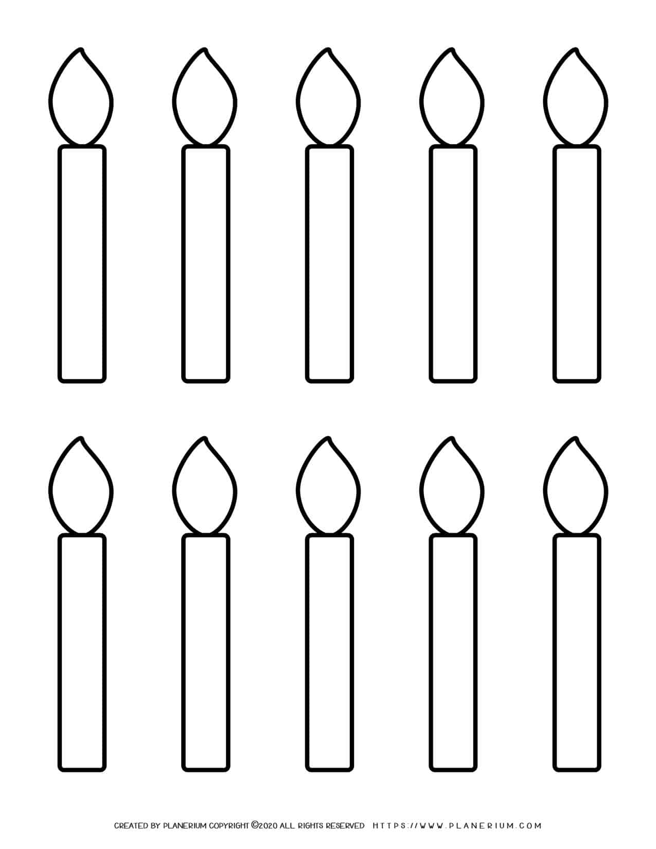 Hanukkah Coloring Pages - Ten Small Candles | Planerium