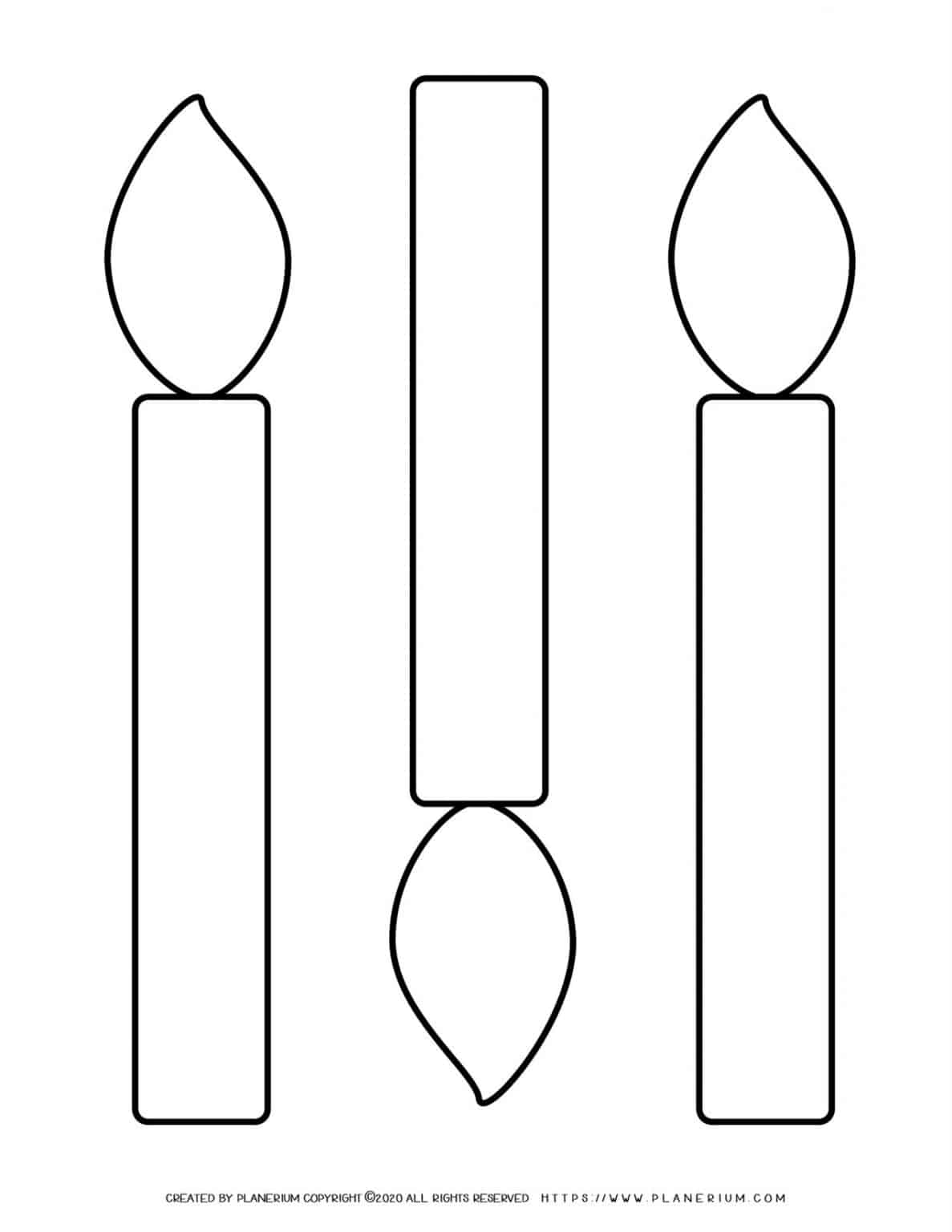 Candles outline | Three Large Candles | Planerium