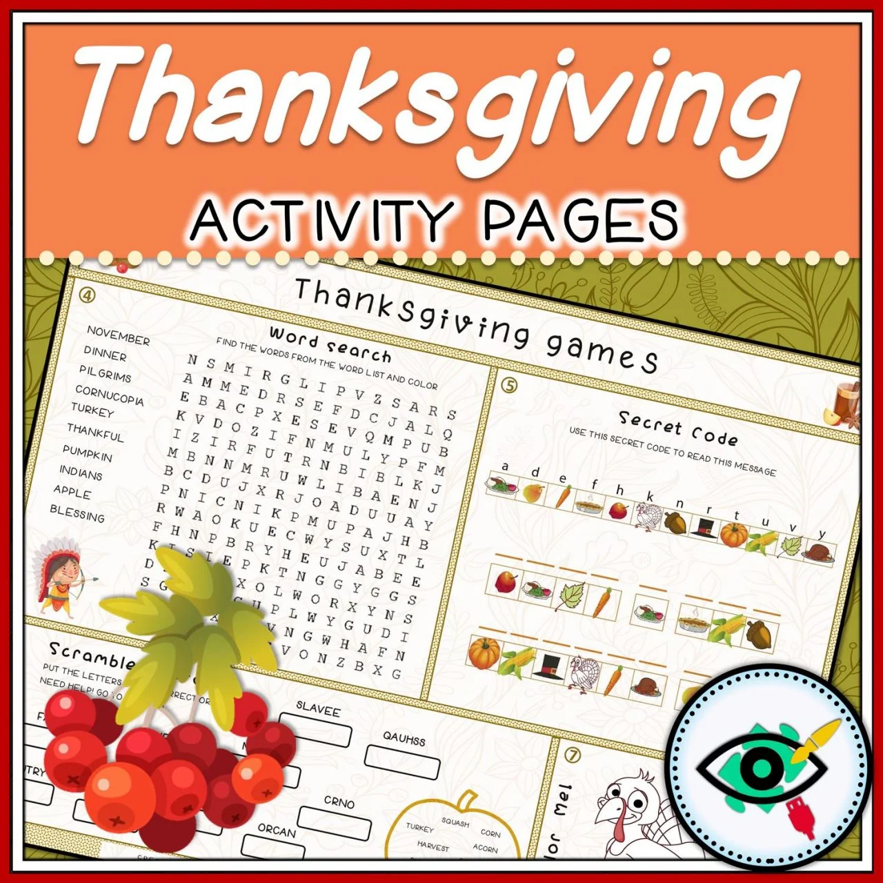 Thanksgiving - Printable Activity Pages - Featured Two | Planerium