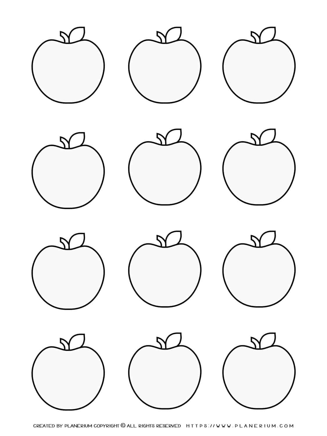 Twelve Apples Outline | Planerium