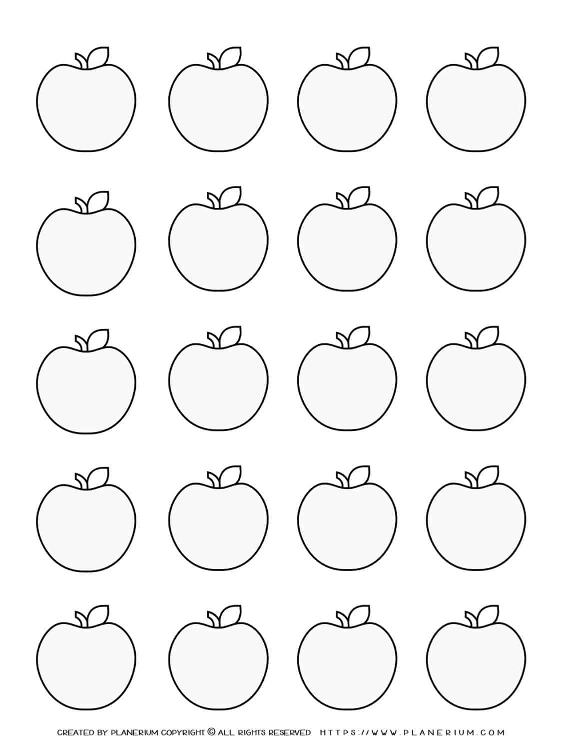 Twenty Apples Outline | Planerium