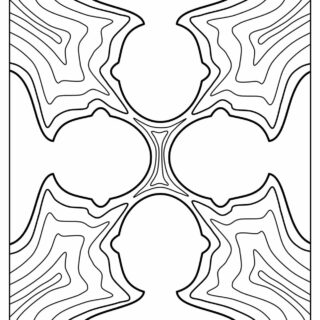 Adult Coloring Pages - Four White Figures on Shallow Water | Planerium