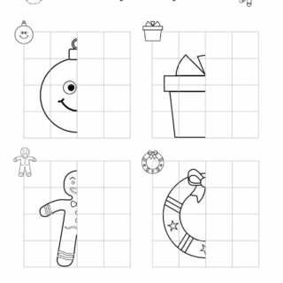 Christmas Worksheets - Symmetry Drawing | Planerium