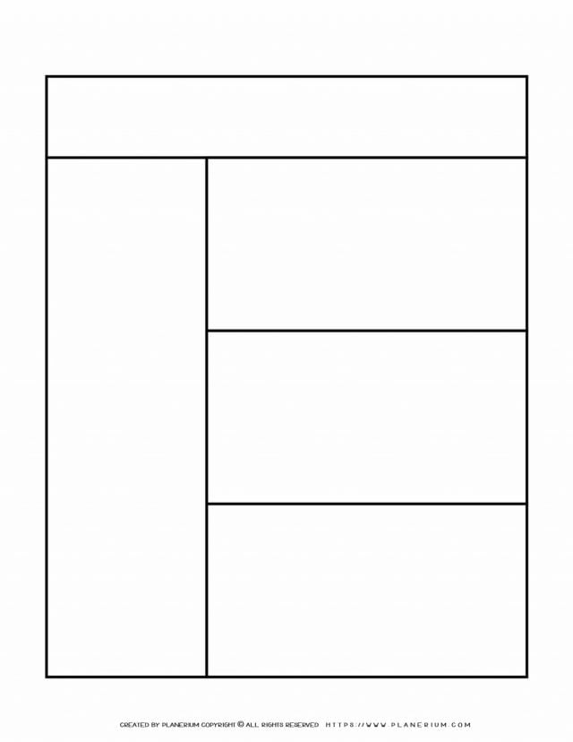 Graphic Organizer Templates - Chart with One Column and Three Rows | Planerium