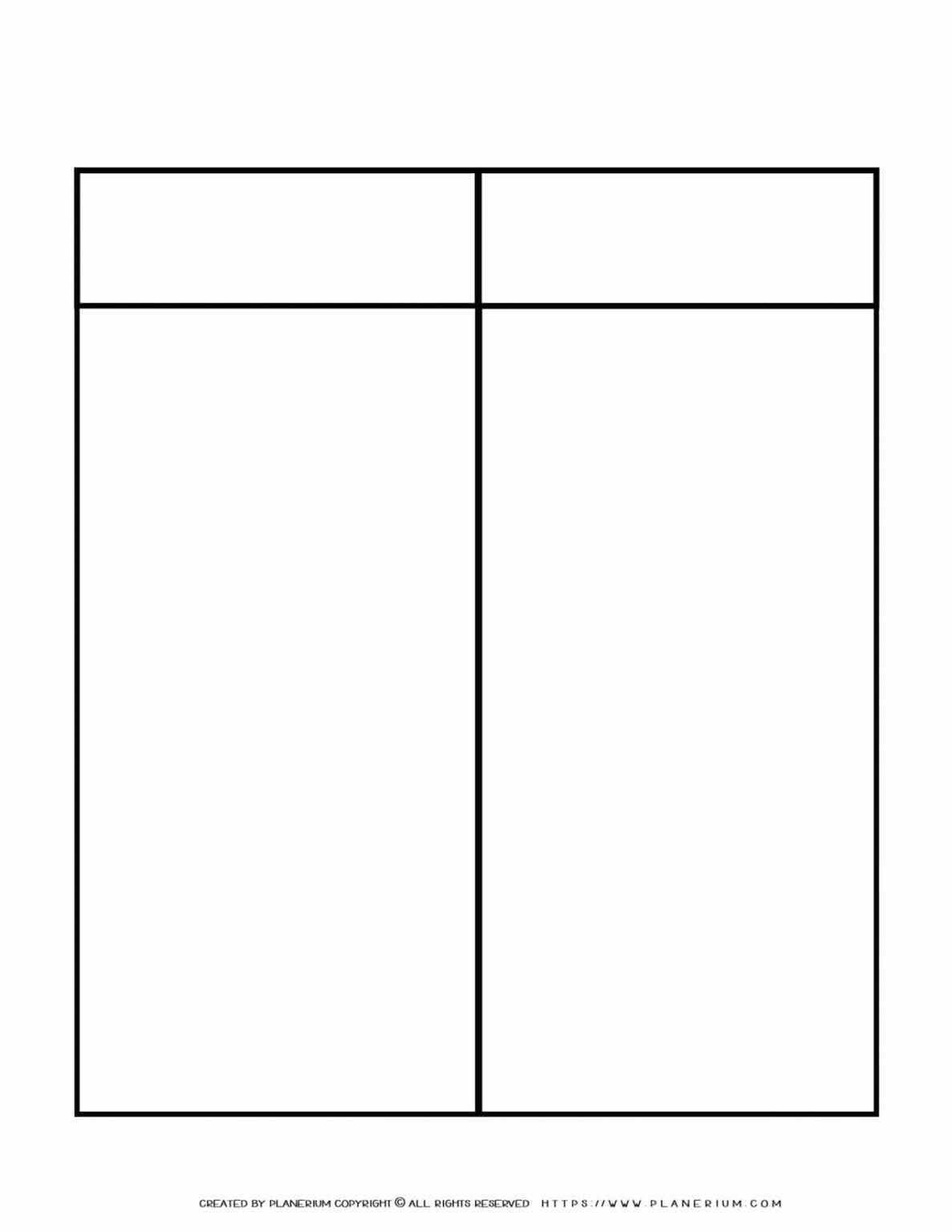 Graphic Organizer Templates Two Columns One Row Chart Planerium