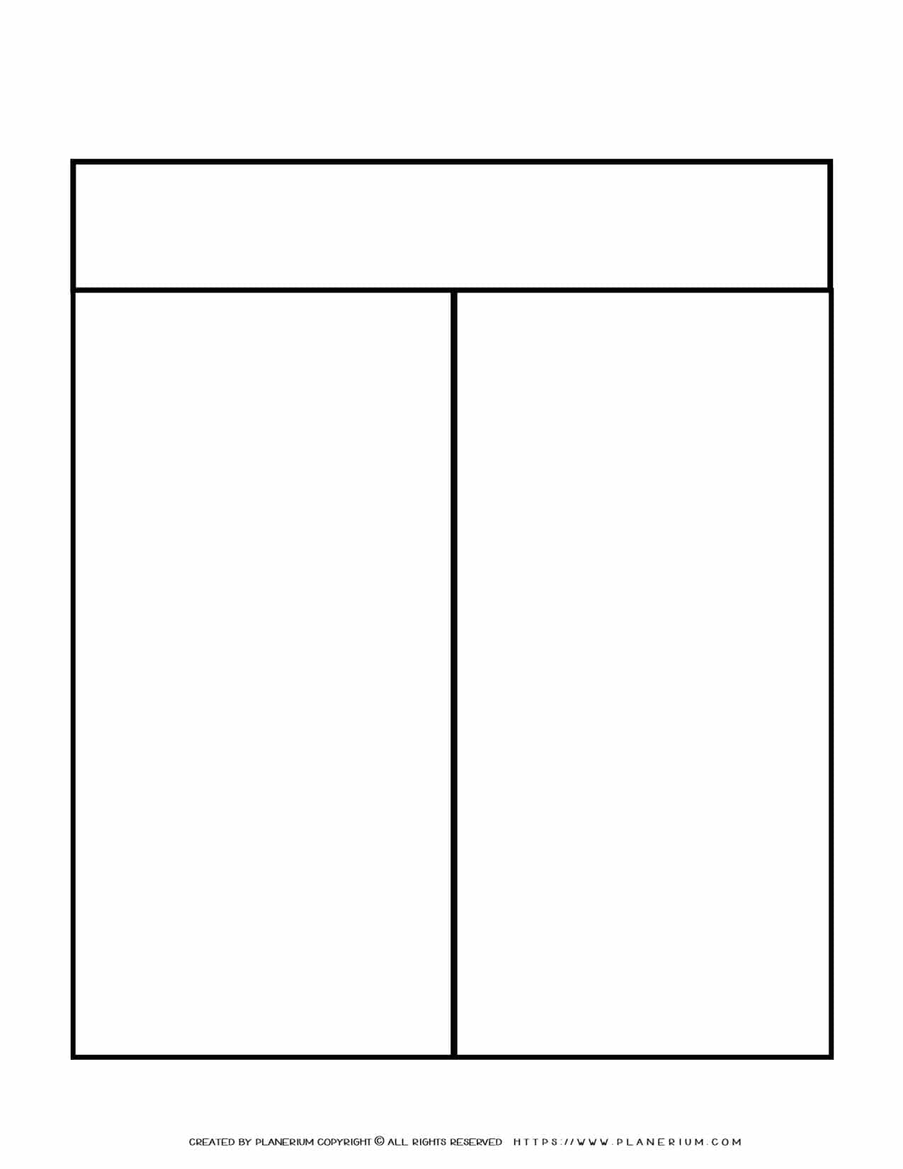 Graphic Organizer Templates - Chart with Two Column | Planerium