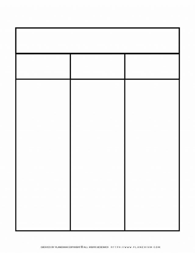 Graphic Organizer Templates - Chart with Three Columns and Two Rows | Planerium