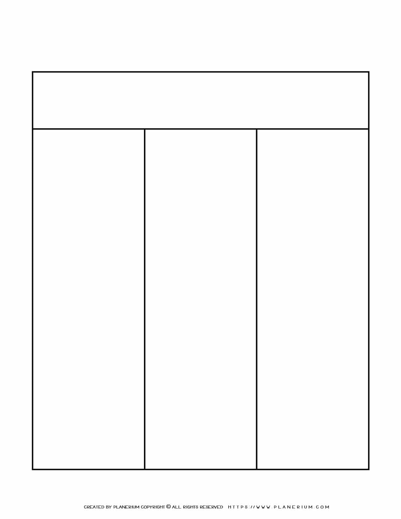 Graphic Organizer Templates - Three Columns Chart | Planerium Graphic organizer templates - three columns chart | planerium