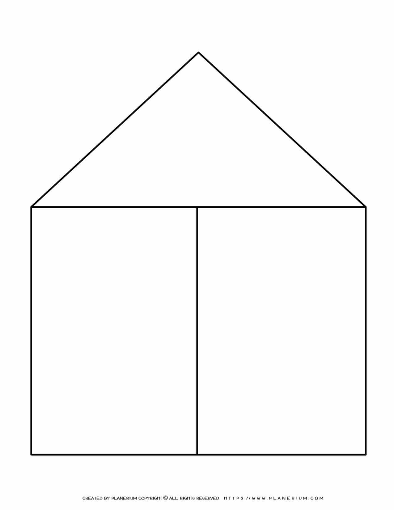 Graphic Organizer Templates - House Chart with Two Columns | Planerium