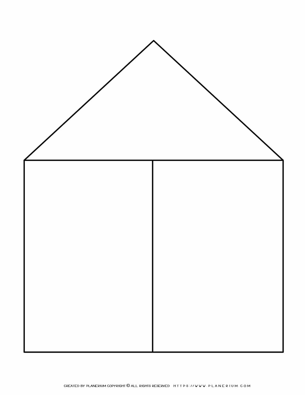 graphic-organizer-templates-house-chart-2-columns Graphic Organizer Templates - House Chart with Two Columns | Planerium
