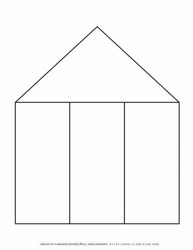 Graphic Organizer Templates - House Chart with Three Columns | Planerium