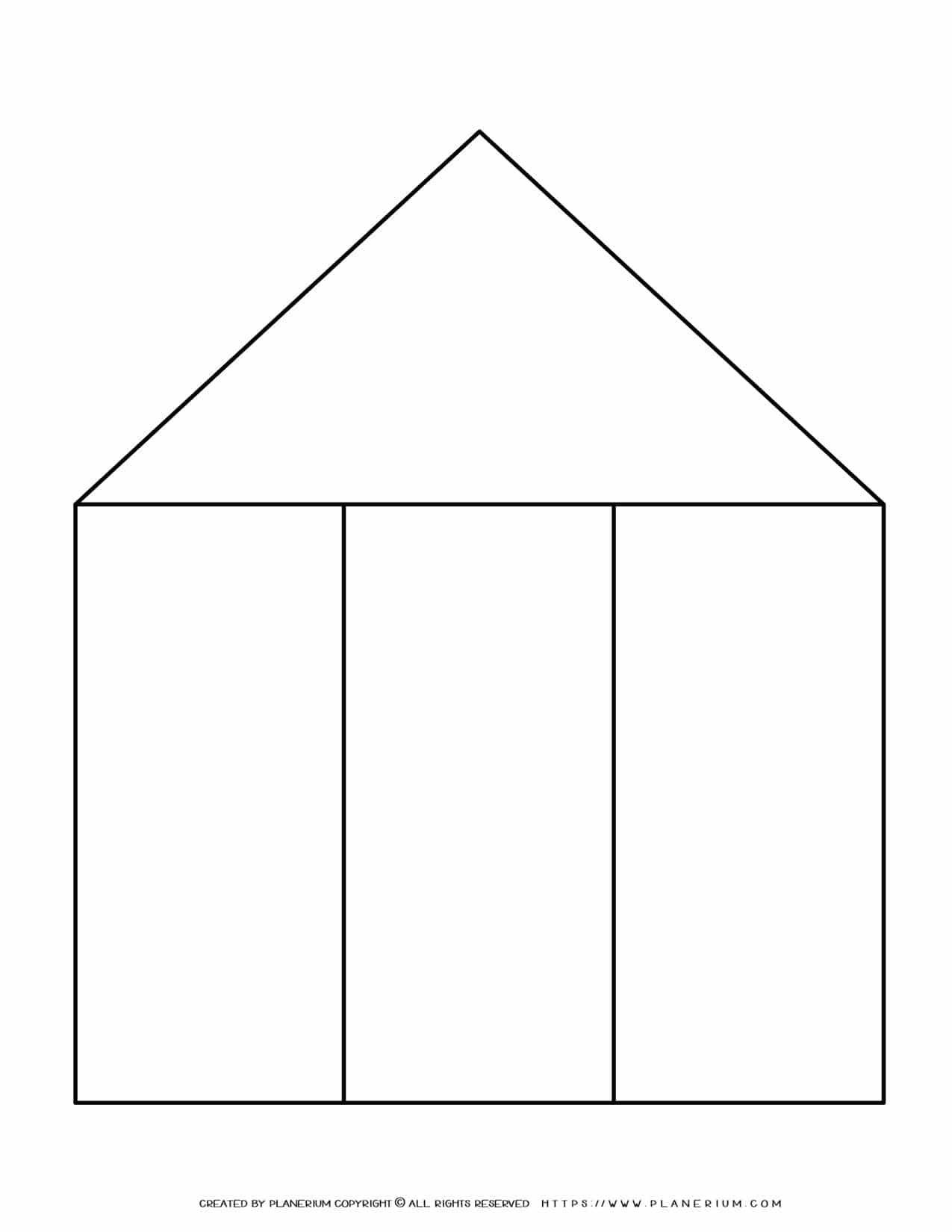 graphic-organizer-templates-house-chart-3-columns Graphic Organizer Templates - House Chart with Three Columns | Planerium