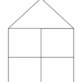 Graphic Organizer Templates - House Chart with Four Notes | Planerium