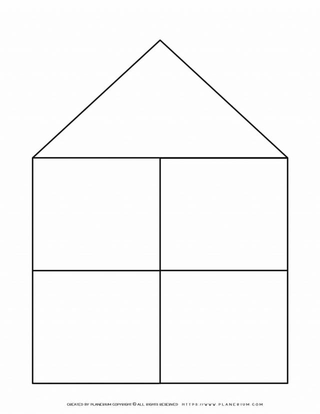 Graphic Organizer Templates - House Chart with Four Notes | Planerium