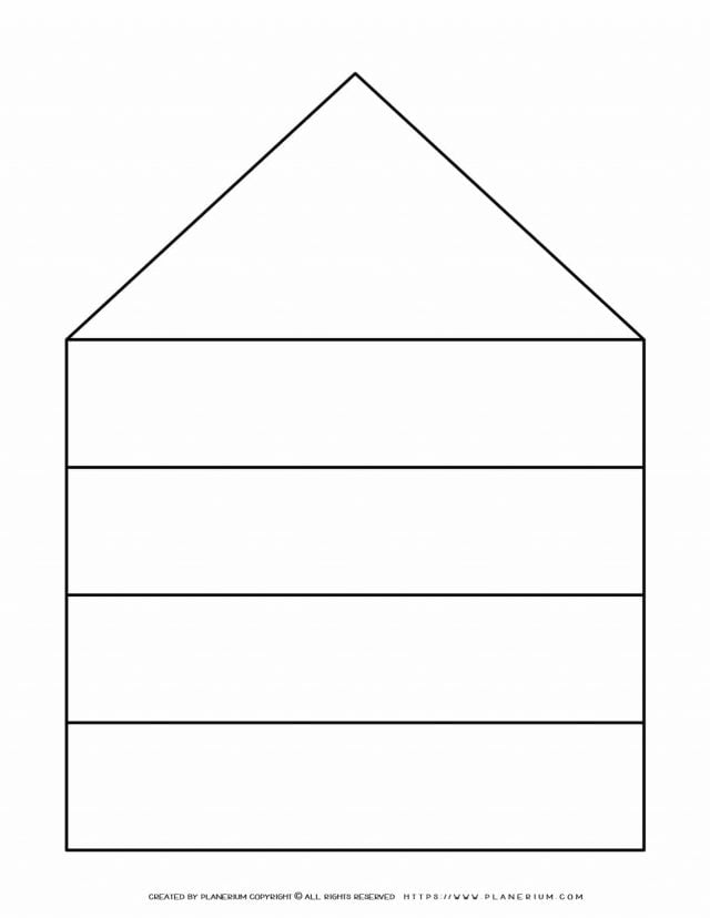 Graphic Organizer Templates - House Chart with Four Rows | Planerium