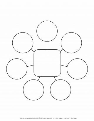 Mind Map Template - Seven Ideas - Square | Planerium
