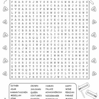 Purim Word Search Puzzle | Planerium