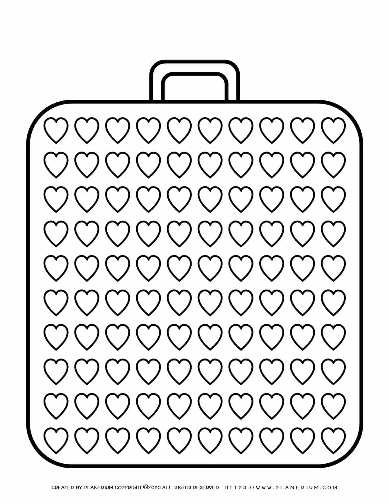 Suitcase Craft Template Sketch Coloring Page