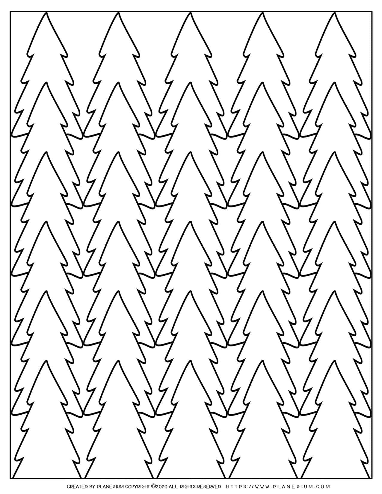 Winter Coloring Pages - Pine Tree Pattern | Planerium