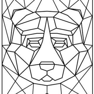 Animal Coloring Pages - Geometric Bear | Planerium