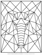 Animal Coloring Pages - Geometric Elephant | Planerium