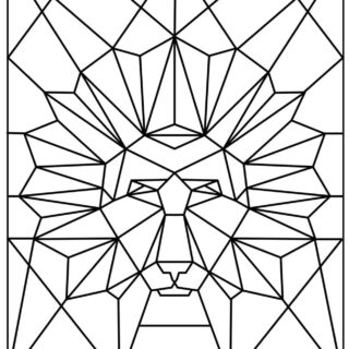 Animal Coloring Pages - Geometric Lion | Planerium
