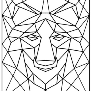 Animal Coloring Pages - Geometric Wolf | Planerium