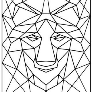 Animal Coloring Pages - Geometric Wolf | Planerium